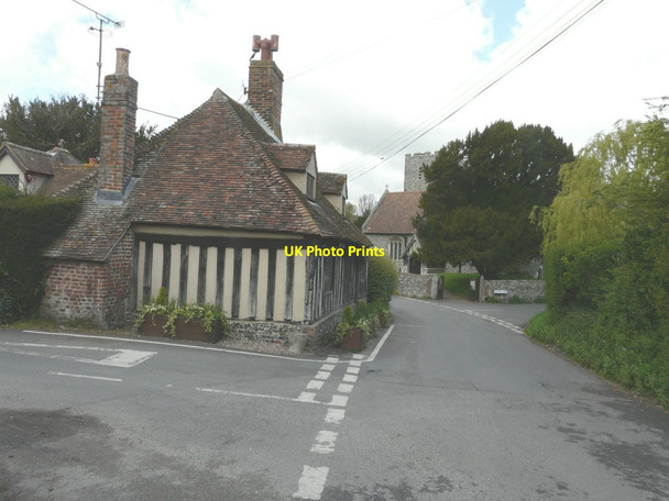 Photo 6"x4" Looking northwest along Vicarage Lane Nonington c2014