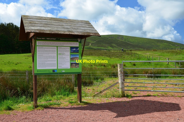 Photo 6"x4" Information board, Tinto hill path Thankerton c2014