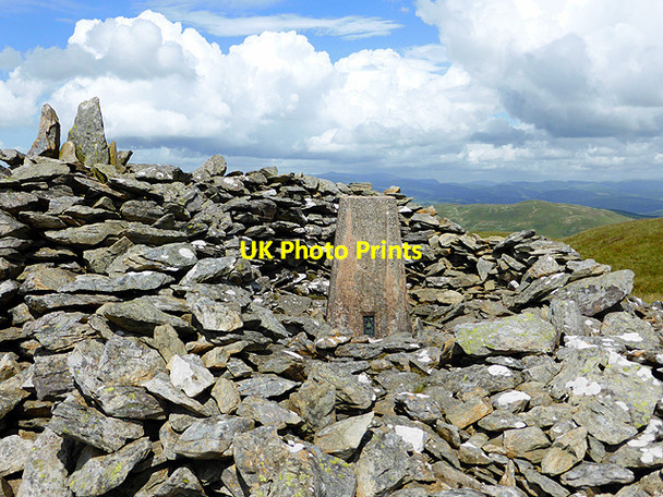 Photo 6"x4" The Moel y Llyn trig pillar constructed within the summit cairn Moel y Llyn\/SN7191 c2014
