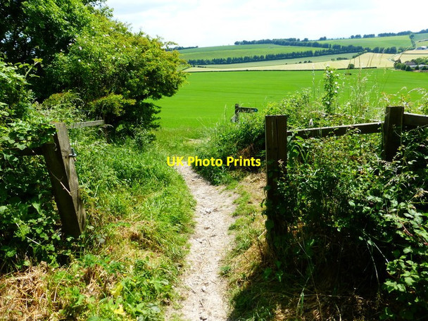 Photo 6"x4" Signpost on bridleway on Old Winchester Hill Coombe\/SU6620 c2014