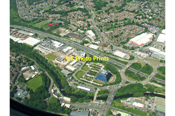 Photo 6"x4" The Stockport Pyramid from the air Stockport\/SJ8990 c2014