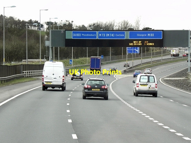 Photo 6"x4" Overhead sign Gantry, M80\/M73 Junction Blackwood\/NS7274 c2014