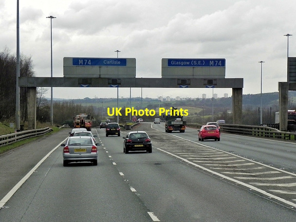 Photo 6"x4" M73 approaching Interchange with M74 Birkenshaw\/NS6962 c2014