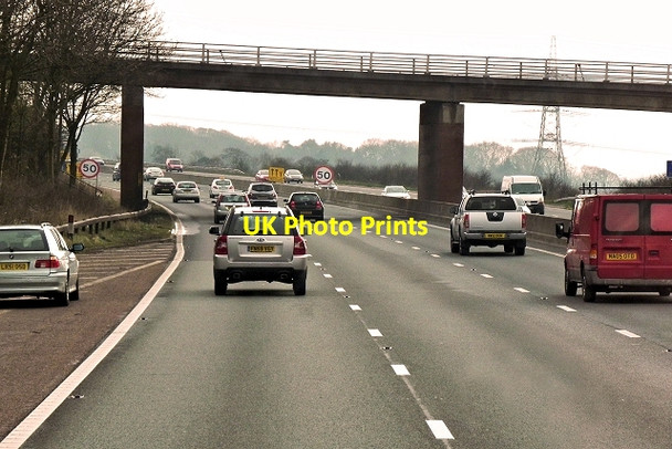 Photo 6"x4" Footbridge over Southbound M6 Lancaster c2014