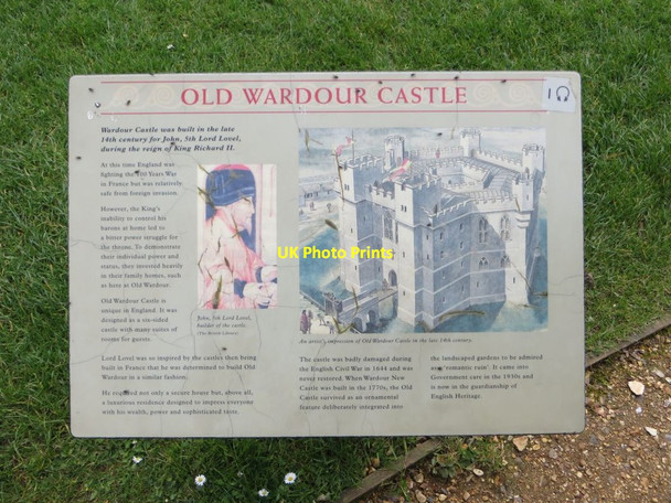 Photo 6"x4" Information Board on the Castle Wardour c2014