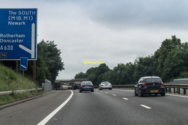 Photo 6"x4" A1(M) approaching junction 36 Balby c2014