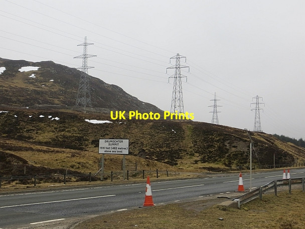 Photo 6"x4" Summit sign, Pass of Drumochter Creag nan Ubhal c2014