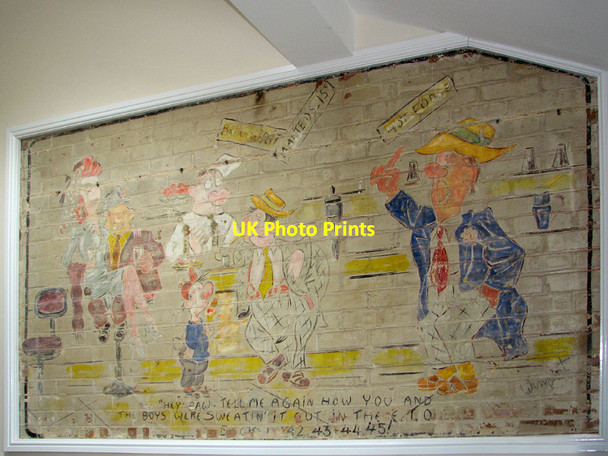Photo 6"x4" Headquarters site at RAF Shipdham - mural High Common\/TF9905 c2014