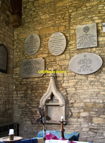 Photo 6"x4" St Mary, Gayton - Wall monuments Gayton\/SP7054 c2015