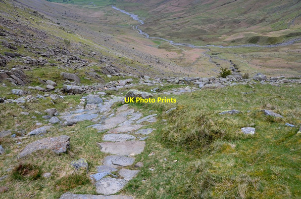 Photo 6"x4" Paved path, Stake Pass zigzags Black Crags\/NY2508 c2015