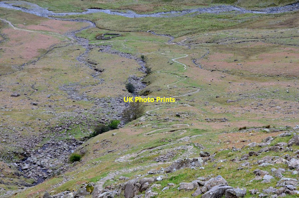 Photo 6"x4" Stake Pass zigzags Rossett Gill c2015