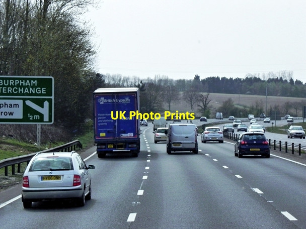 Photo 6"x4" Southbound A3 approaching Burpham Interchange Burntcommon c2015
