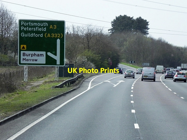 Photo 6"x4" Southbound A3 near Burpham Exit Burntcommon c2015