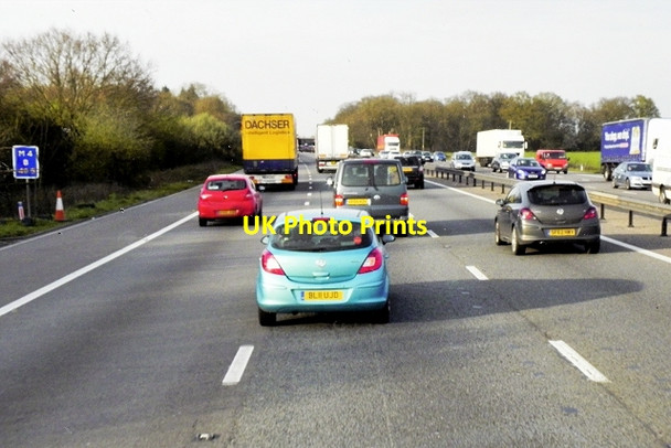 Photo 6"x4" Eastbound M4 at Driver Location M4 B49.5 Beenham's Heath c2015
