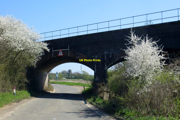 Photo 6"x4" Railway bridge over the road to Winslow Tinkers End c2015