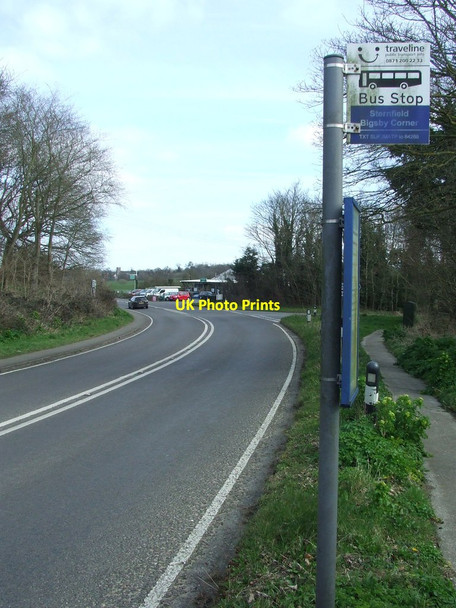 Photo 6"x4" Bus Stop Sign Saxmundham c2015