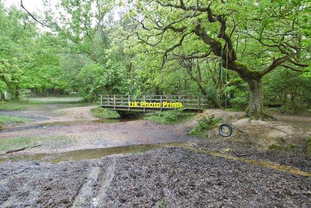 Photo 6"x4" Stubbs Wood, footbridge & ford Furzey Lodge c2015
