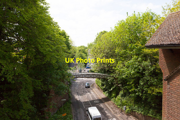 Photo 6"x4" Footbridge over former Didcot, Newbury & Southampton Railway Winchester c2015