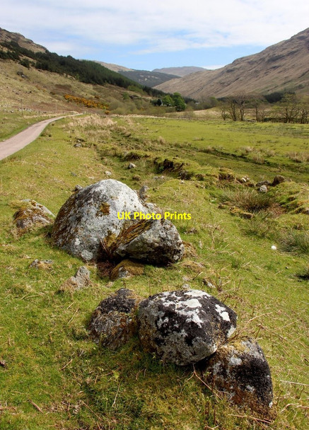 Photo 6"x4" Well worn boulders by the Glen Fyne road Merk Burn c2015