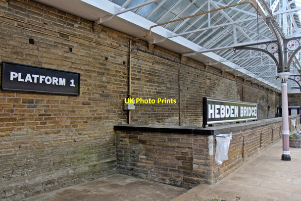 Photo 6"x4" Platform 1, Hebden Bridge railway station Hebden Bridge c2015