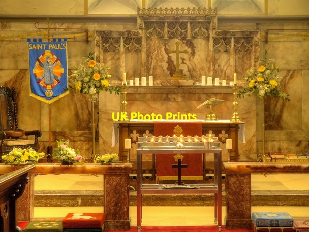 Photo 6"x4" Altar, St Paul's Church Ramsbottom c2015