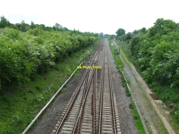 Photo 6"x4" Railway line from bridge DCL95 Wharf c2010