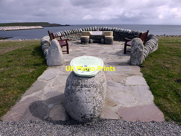 Photo 6"x4" Memorial at Sumburgh Airport Grutness c2015