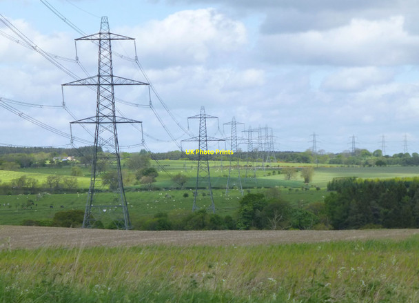 Photo 6"x4" Pylons stride across the Wansbeck valley Meldon\/NZ1183 c2015