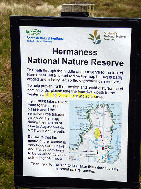 Photo 6"x4" Sign on Herma Ness Nature Reserve Burrafirth c2015