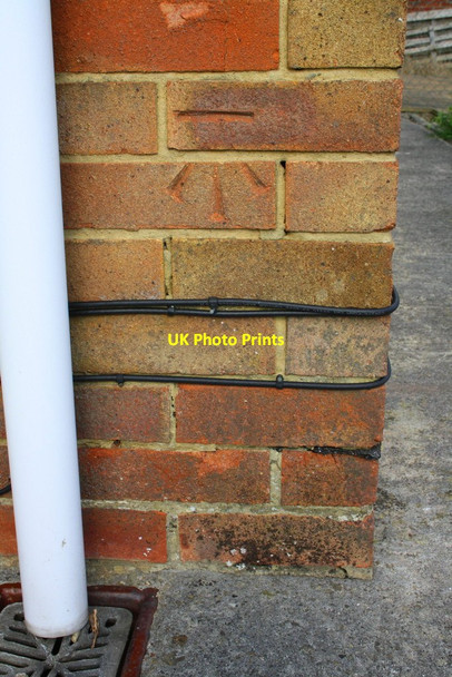Photo 6"x4" Benchmark on #215 Whitbourne Avenue Swindon\/SU1685 c2015