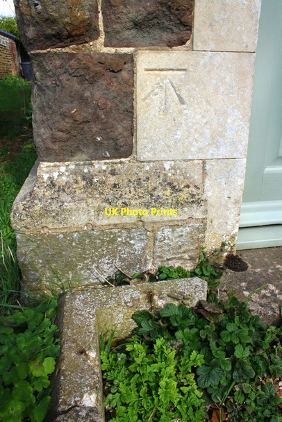 Photo 6"x4" Benchmark on #11 Main Road Oakham\/SK8509 c2016
