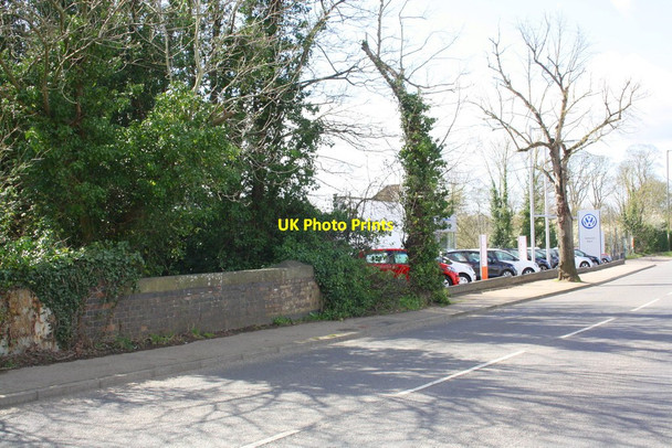 Photo 6"x4" Car dealership and bridge over dismantled railway, Uppingham Road Stamford\/TF0207 c2016