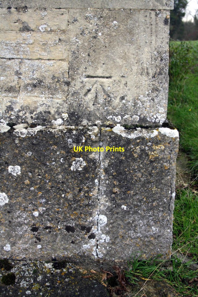 Photo 6"x4" Benchmark on St Giles's Church Hampton Gay c2012