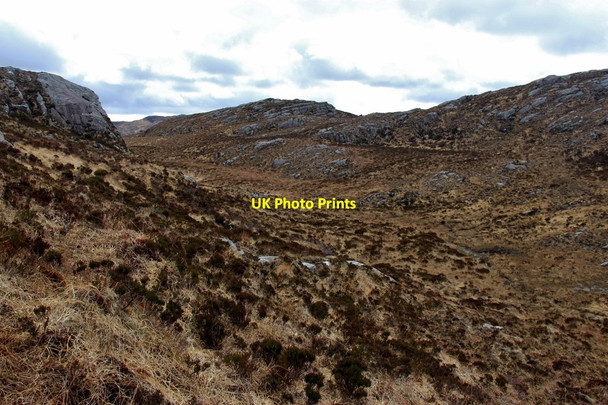 Photo 6"x4" A shallow valley leading south west to Stack Lodge Alltan Riabhach\/NC2846 c2016