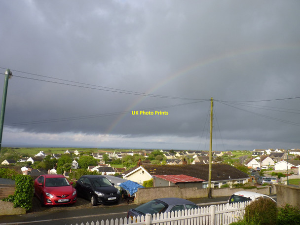Photo 6"x4" Rainbow over Solva, Pembrokeshire Lower Solva c2014