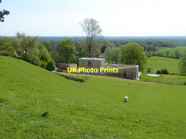 Photo 6"x4" New house on the Greensand Ridge escarpment Pluckley c2016