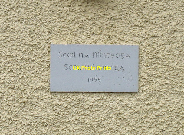 Photo 6"x4" The plaque on the school at Meentoges Barraduff c2016