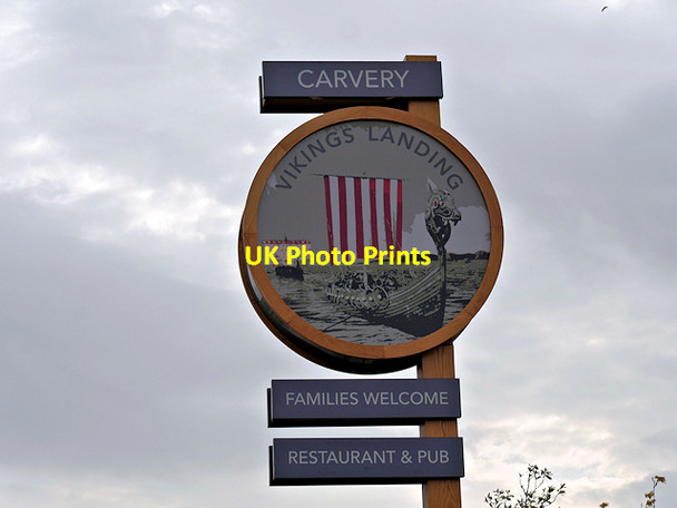 Photo 6"x4" Vikings Landing Sign Kirkby\/SJ4198 c2016