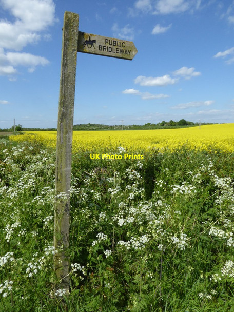 Photo 6"x4" Public bridleway sign Hill Croome c2016