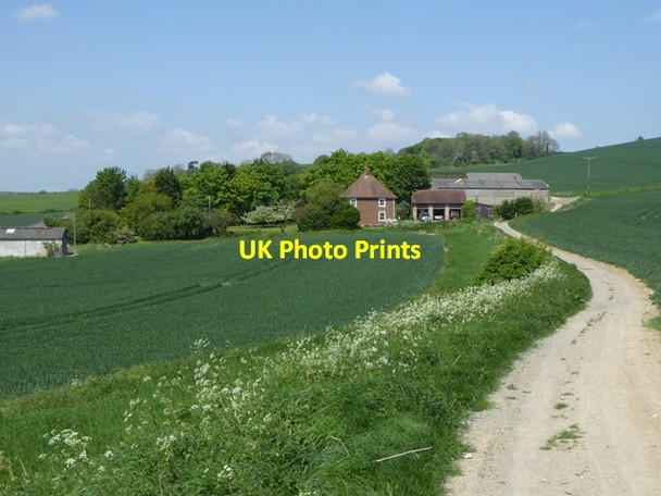 Photo 6"x4" Cobham Farm and the Pilgrim's Way Charing Heath c2016