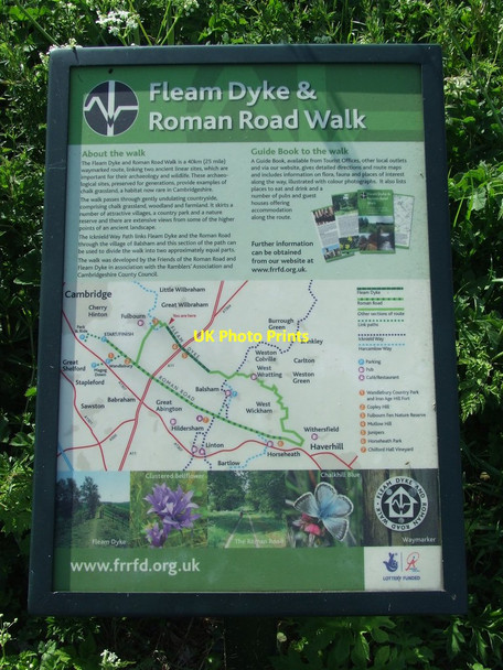 Photo 6"x4" Fleam Dyke Information Board Fulbourn c2016