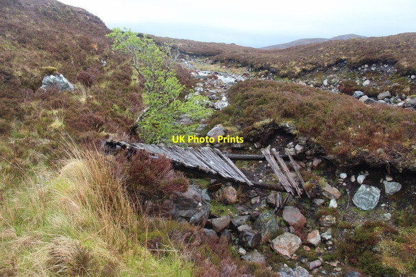 Photo 6"x4" An old footbridge on Abhainn Br\u00c3\u00a0igh Horrisdale Loch Gaineamhach\/NG8367 c2015