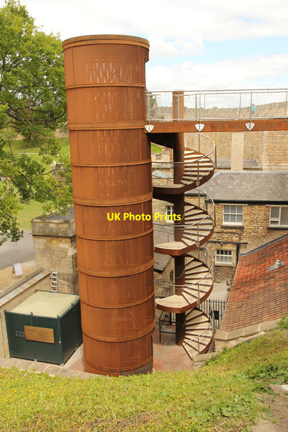 Photo 6"x4" Stairs & lift at Lincoln Castle Lincoln c2015