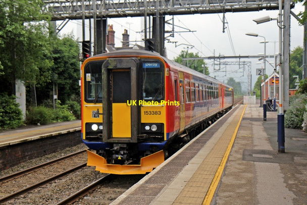 Photo 6"x4" East Midlands Trains Class 153, 153383, Alsager railway station Alsager c2015