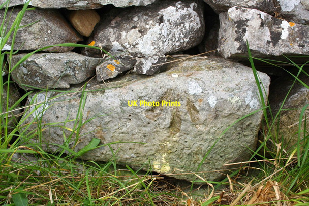 Photo 6"x4" Benchmark on wall beside High Birkwith Lane New Houses\/SD8073 c2015