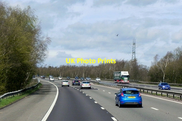 Photo 6"x4" Power Lines Crossing the M40 Copt Green c2015