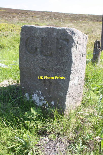 Photo 6"x4" Benchmarked boundary stone, Elslack Moor Booth Bridge c2015