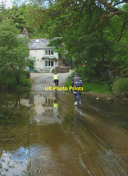 Photo 6"x4" Cycling over the ford at Rutter Mill Drybeck\/NY6615 c2015