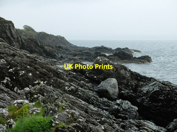 Photo 6"x4" Rocky shoreline on the Sound of Sleat Meall Port Mhealaraigh c2015