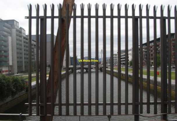Photo 6"x4" Protective railings on the Royal Canal bridge in Upper Sheriff Street Ringsend c2015